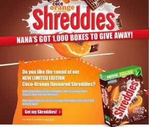 Free 500g Box of Coco Orange Shreddies (Only 1,000 Boxes)