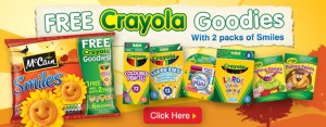 Free Crayola Stuff from McCains
