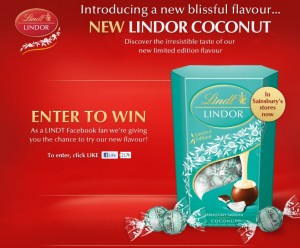 Free Lindt Limited Edition Coconut Chocolate