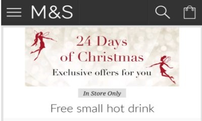 Free Small Hot Drink in M&S – TODAY ONLY