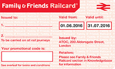 Free 2 Month Family & Friends Discount Railcard
