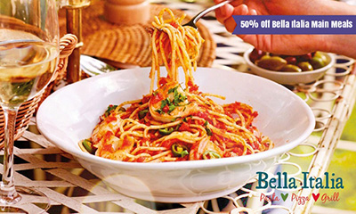 50% Off Bella Italia Main Meals