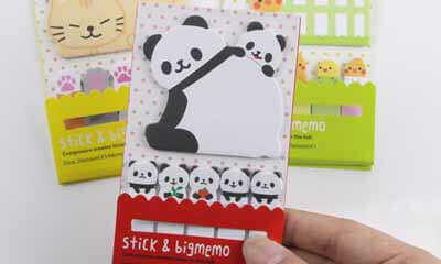 Free Pack of Panda Sticky Notes