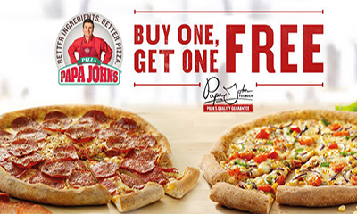 Papa John’s – Buy One Get One Free
