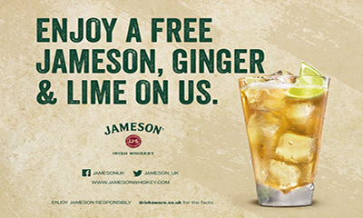 Free Jameson, Ginger & Lime Drink