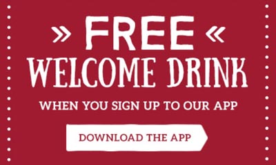 Free Welcome Drink form Toby Carvery