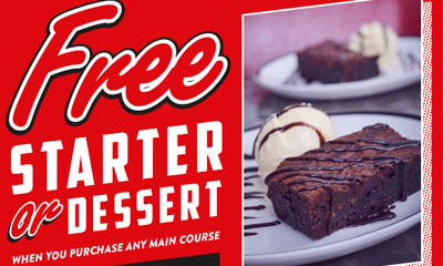 Free Eds Diner Starter or Dessert
