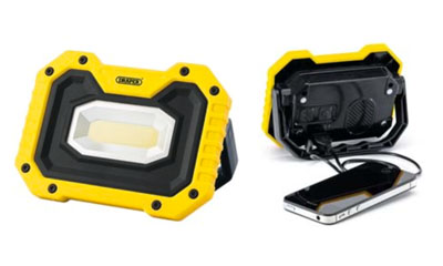 Free Rechargeable Worklights with Wireless Speakers