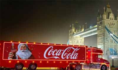 Free Drinks from the Coca-Cola Christmas Truck Tour