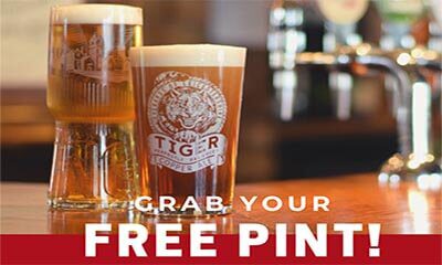 Free Pint of Tiger or Carling