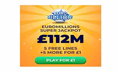 Free EuroMillions Tickets (£112M Jackpot!)