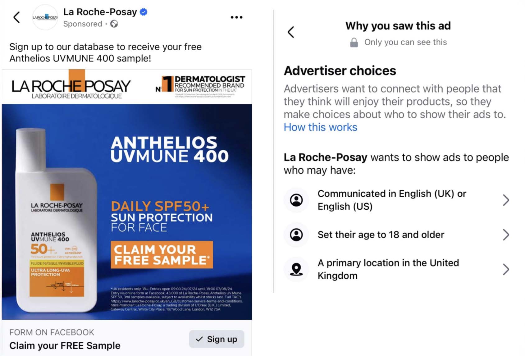 La-Roche-Posay Free La Roche-Posay Anthelios Ultra-Light Invisible Fluid SPF50+