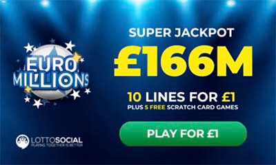 Free EuroMillions Tickets – £166M Jackpot!