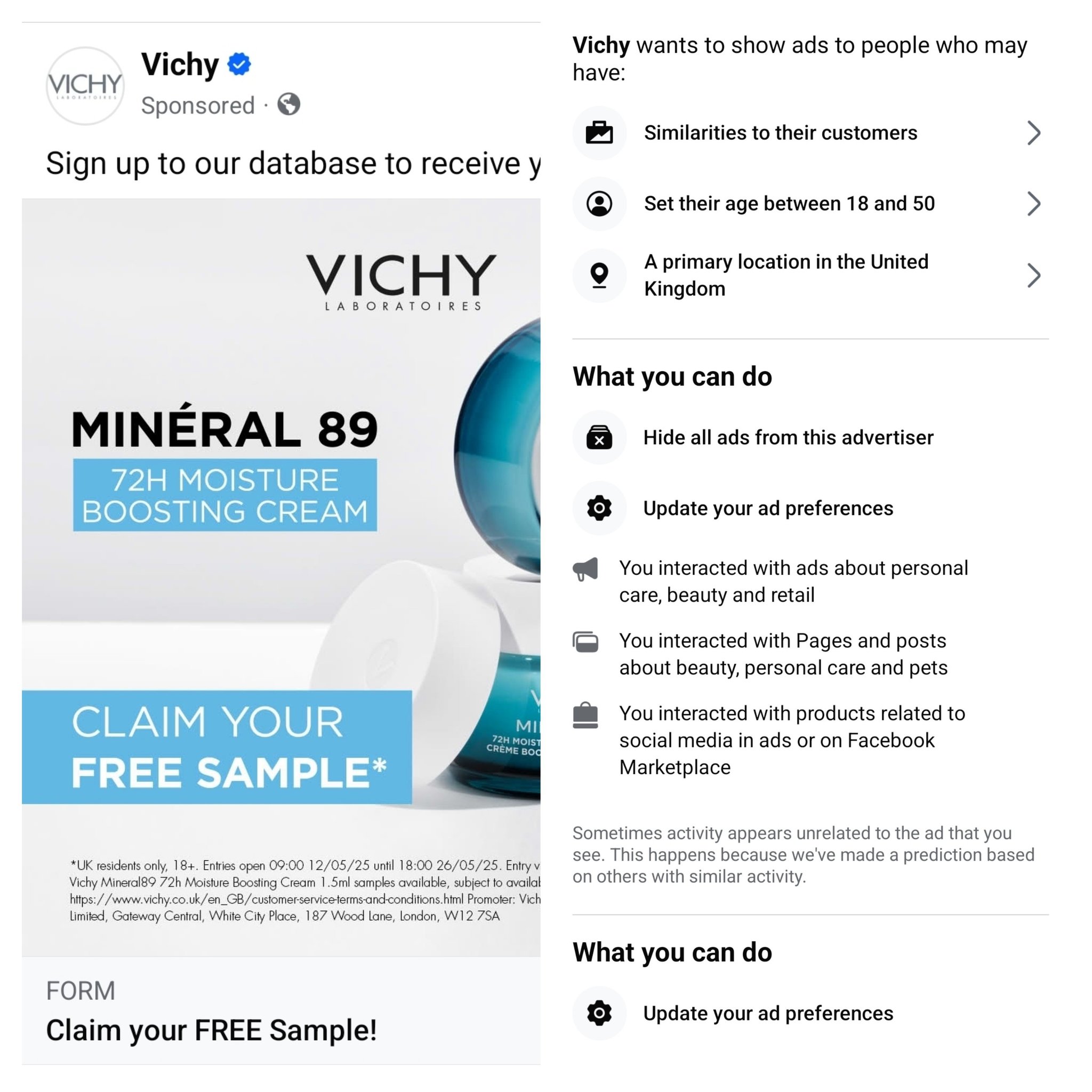 Free-Vichy-Mineral-89-samples How to Claim A Free Vichy Skin Cream