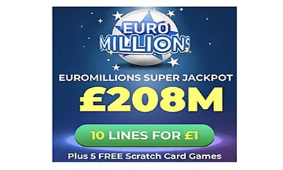 Free EuroMillions Tickets – £208 Million Super Jackpot!