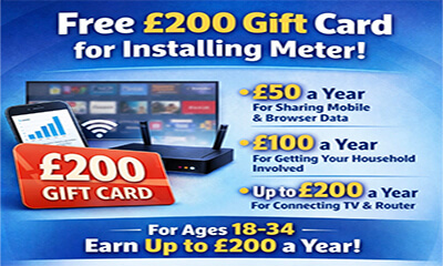 Free £200 Gift Card for Installing Meter