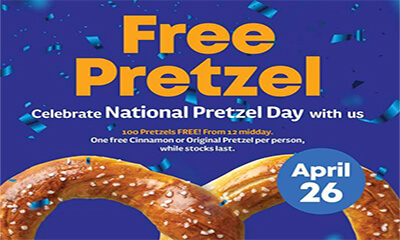 Free Auntie Anne’s Pretzel
