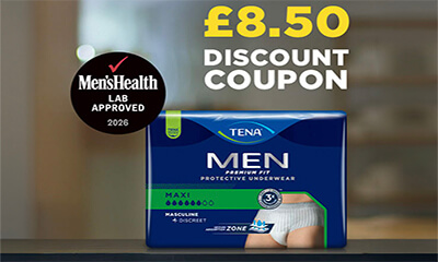 Free Men’s Tena Coupon (Worth £8.50)