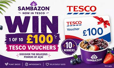 Win 1 of 10 £100 Tesco Vouchers