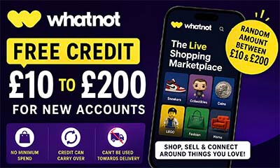 Free £10 to £200 Whatnot Voucher