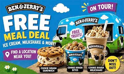 Free Ben & Jerry’s Ice Cream, Milkshake & More
