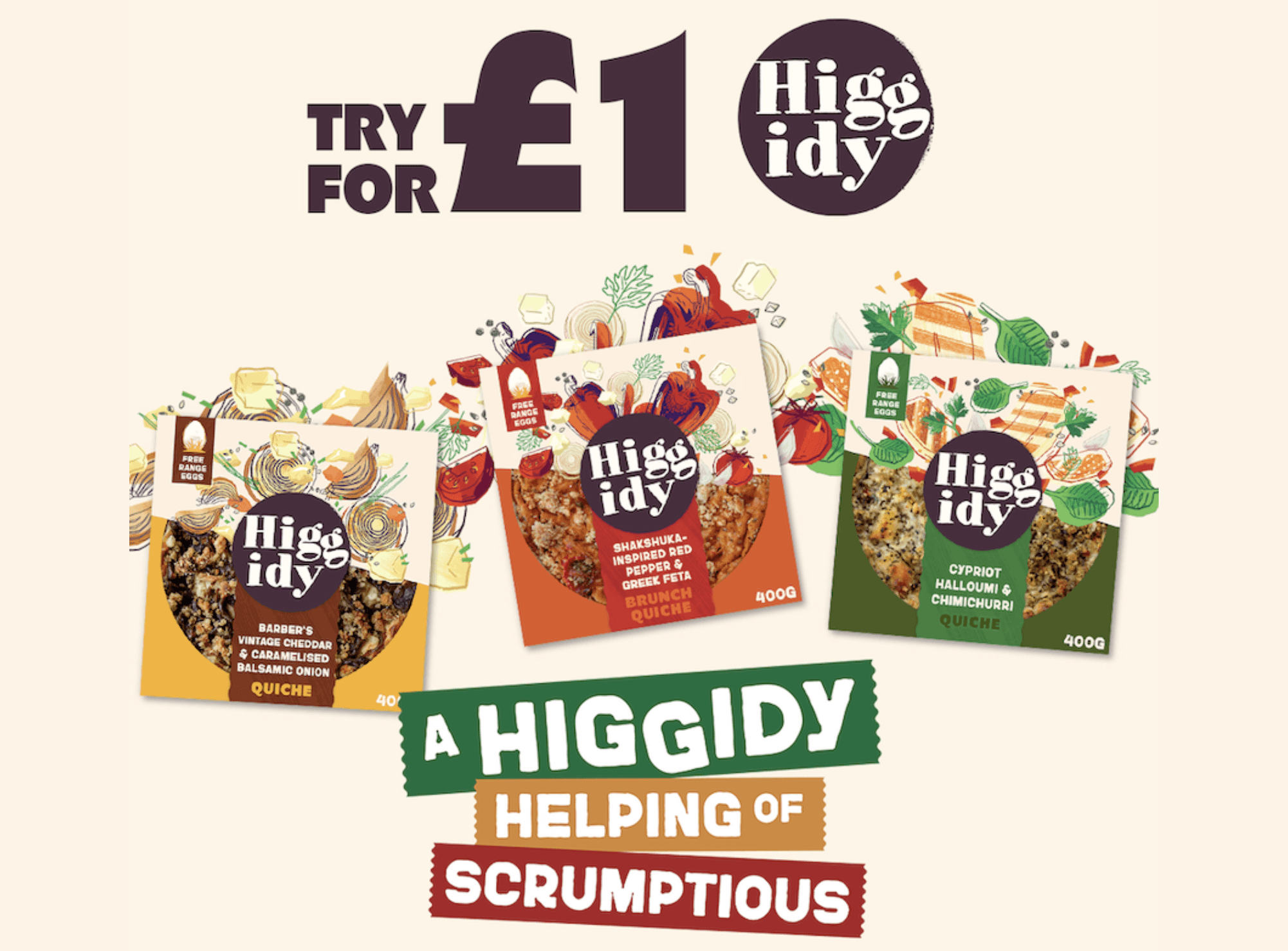 Try Higgidy Quiche for £1