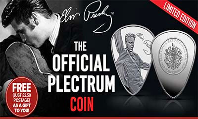 Free Official Elvis Presley Plectrum Coin (£2.50 p&p)