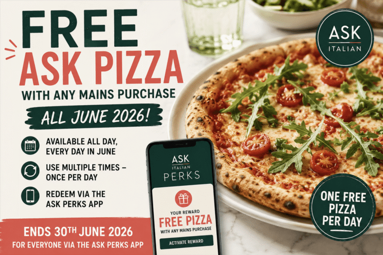 Free ASK Pizza with Any Mains Purchase