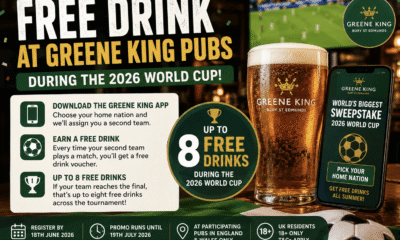 Free Drink at Greene King Pubs