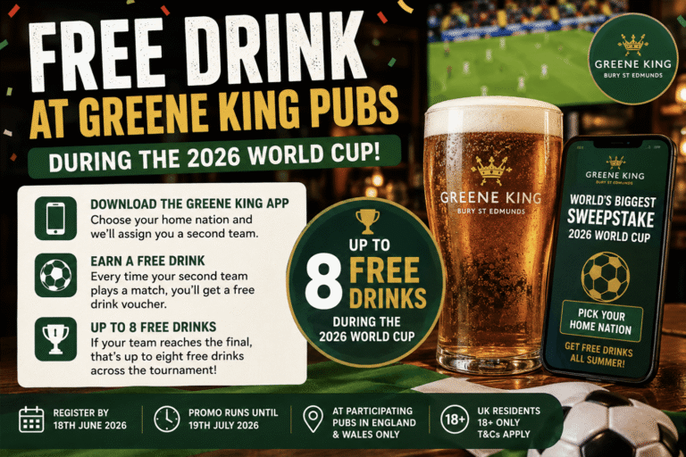 Free Drink at Greene King Pubs