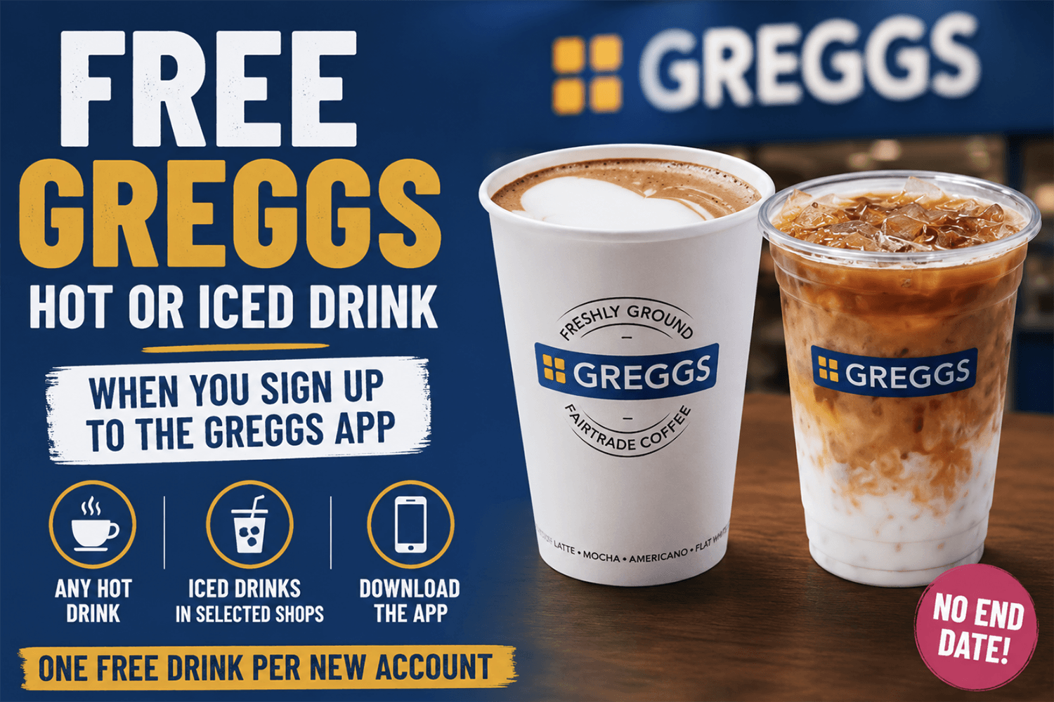 Free Greggs Hot or Iced Drink