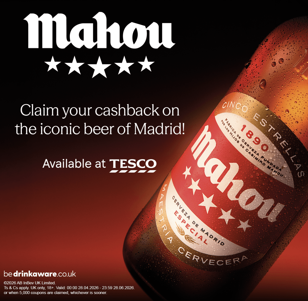 Free Mahou Beer + Chance to Win £100 Gift Card