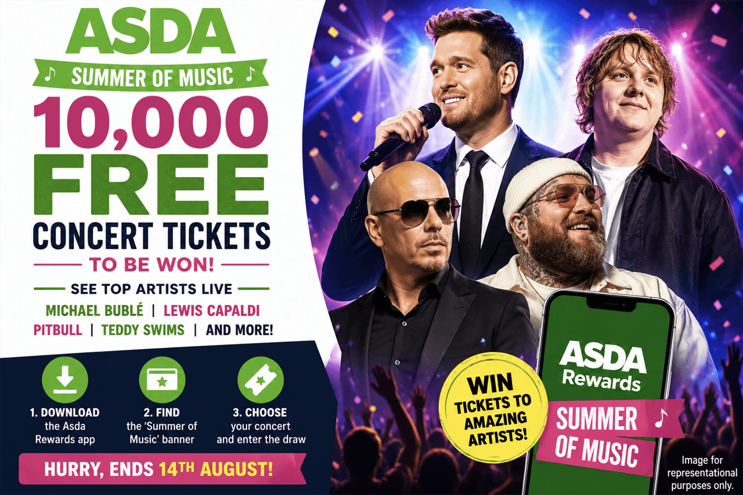 Free Michael Bublé, Lewis Capaldi & Pitbull Concert Tickets