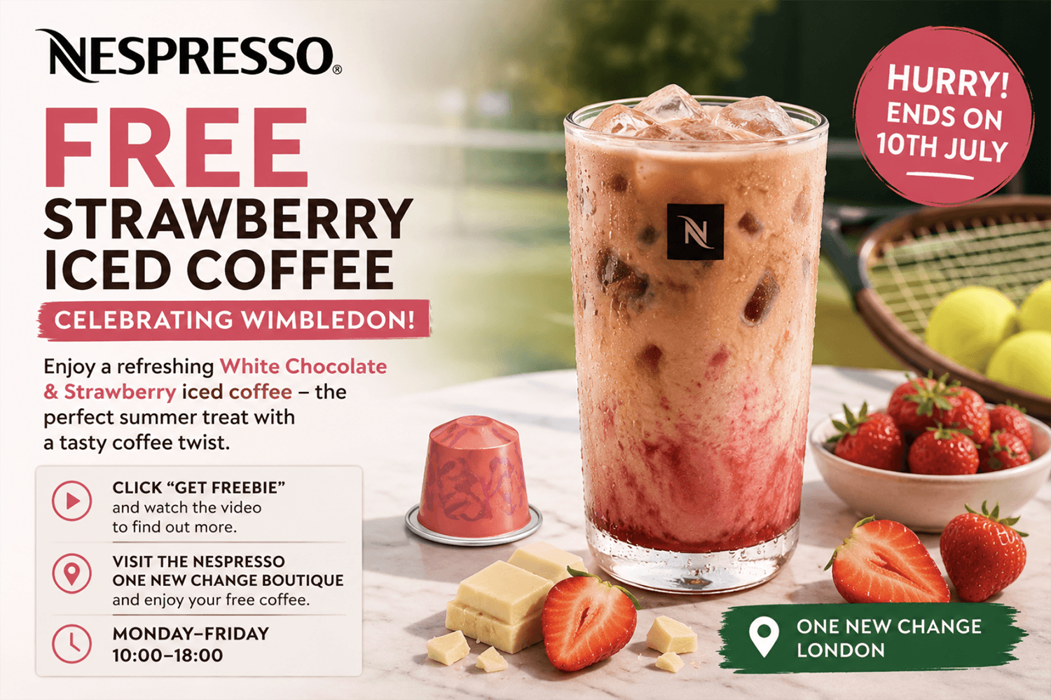 Free Nespresso Strawberry Iced Coffee