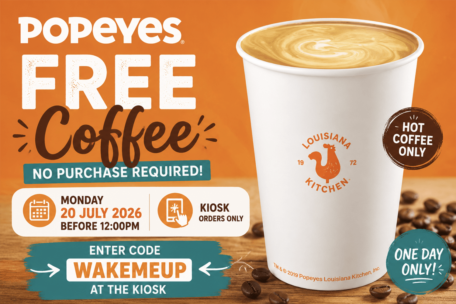 Free Popeyes Coffee
