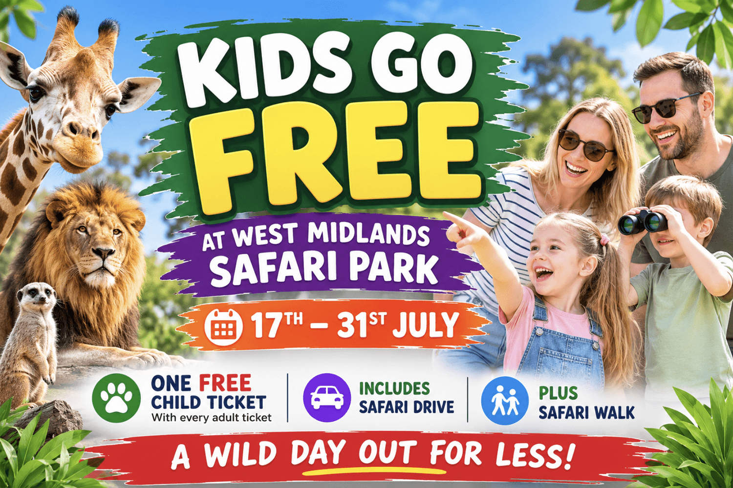 Kids Go Free West Midlands Safari
