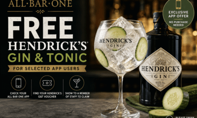 Free Hendrick’s Gin & Tonic at All Bar One