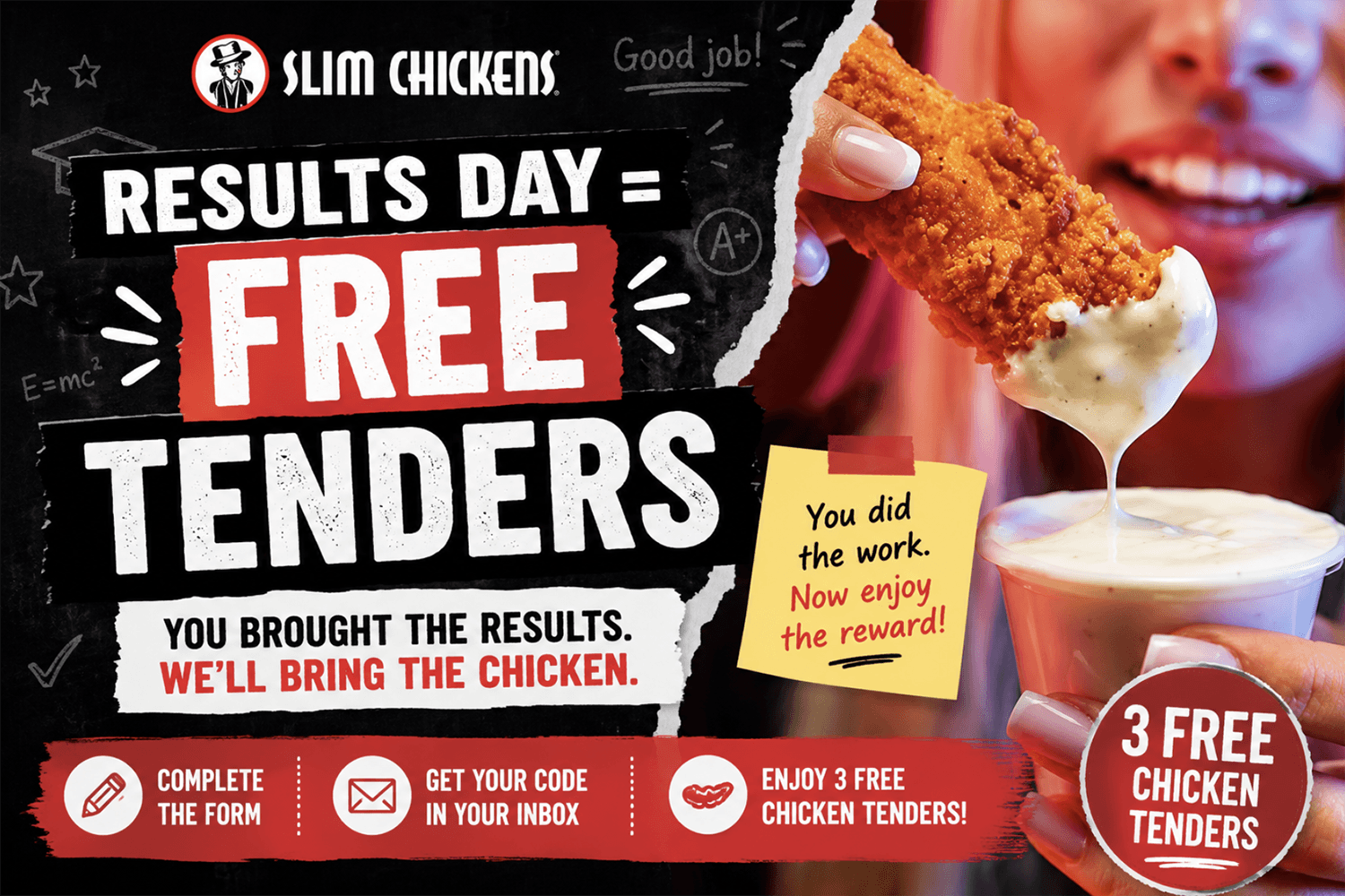 Free Slim Chickens Tenders with Exam Results