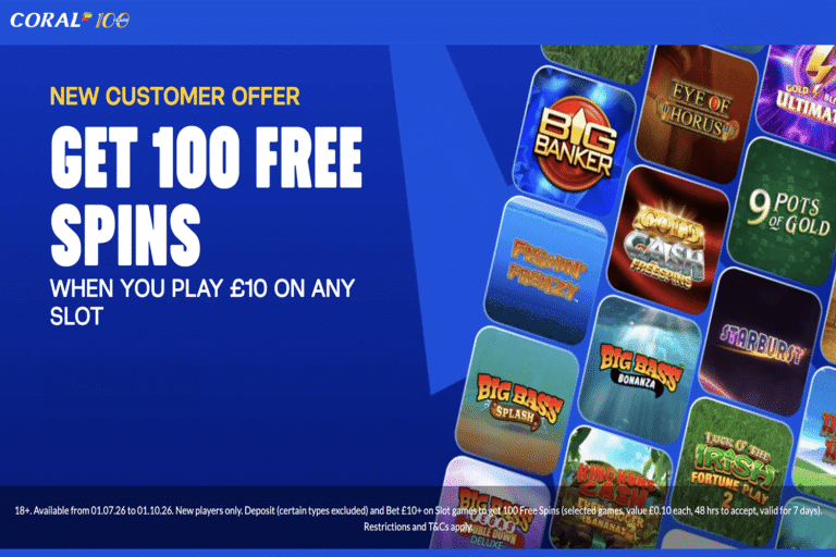 100 Free Spins at Coral