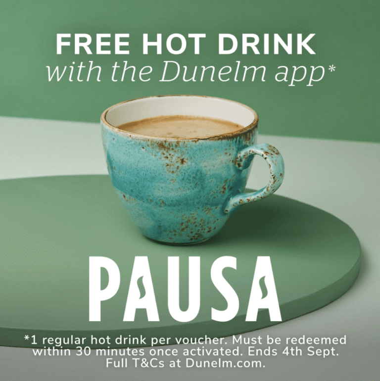 Free Hot Drink at Dunelm Cafe