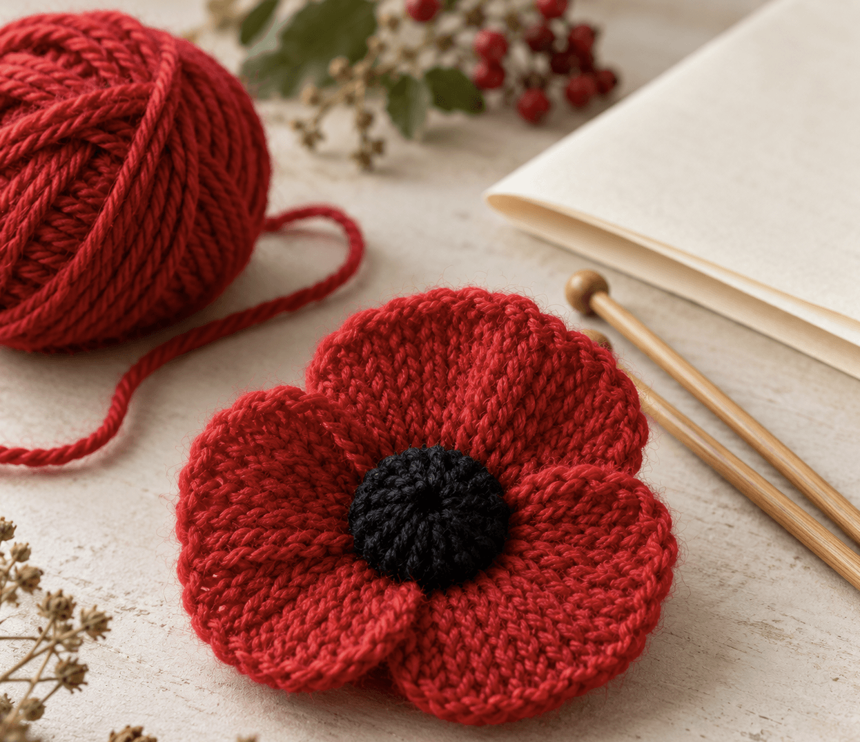 Free Poppy Knitting Crafting Pack