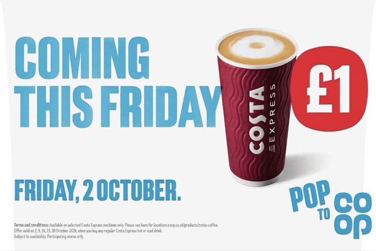 £1 Costa Drinks At Co-Op