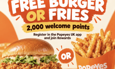 Free Burger or Fries at Popeyes