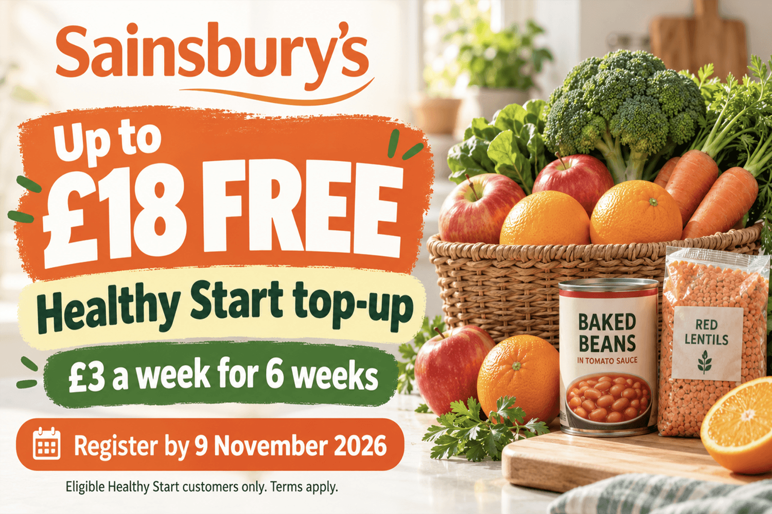 Free £18 To Spend At Sainsbury’s